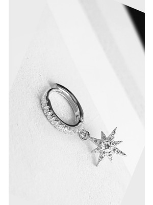 Normadia Şık Tekli Mini Italyan Rose Gümüş Küpe, Zarif ve Modern Tasarım