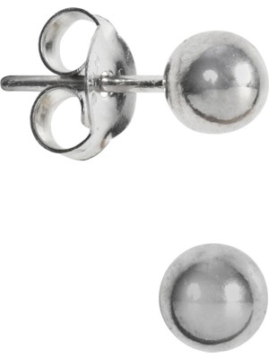 Normadia Şık ve Zarif Gümüş Renkli Top Küpe, Modern Tasarım Aksesuar