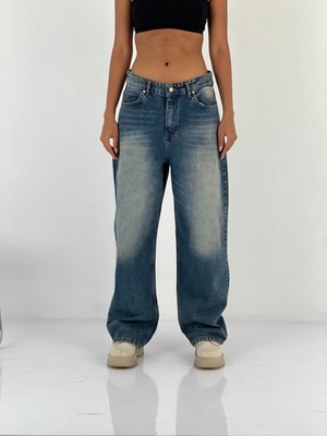 Miss Poem Kadın Yüksek Bel Bol Paça Jean Pantolon