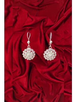 Normadia El Işi Telkari Gümüş Kadın Küpe, Zarif ve Şık Tasarım, 925 Ayar