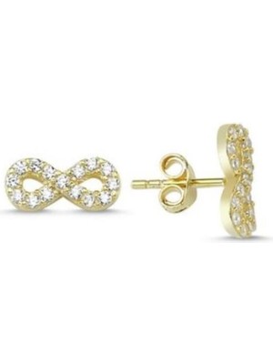 Normadia 925 Ayar Favori Beyaz Gümüş Sonsuzluk Modeli Küpe