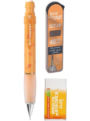 Hepta Collection Serve Doğa Desenli Deep Kalem, Deep Silgi ve Deep Min, 0.7 Mm, Hardal Sarısı