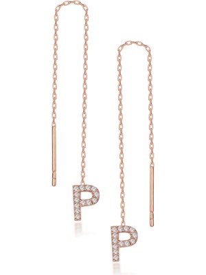 Normadia Şık Gümüş Rose Zincir Küpe, Zarif ve Modern Takı Tasarımı