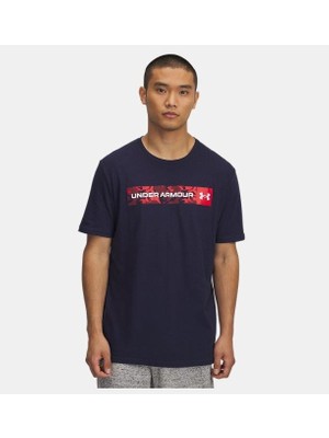 Erkek Ua Camo Chest Stripe Kısa Kollulacivert