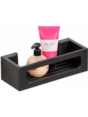 Saban Siyah Yapışkanlı Plastik Banyo Organizer Rafı