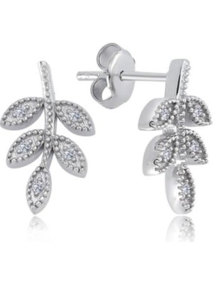 Normadia Vintage Rodyum Kaplama Gümüş Küpe, Şık ve Zarif Tasarım