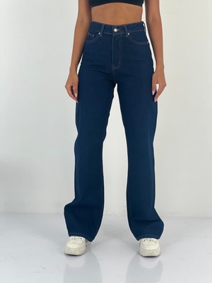 Miss Poem Kadın Yüksek Bel Bol Paça Jean Pantolon