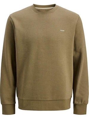 Jack Jones Yazı Baskılı Bisiklet Yaka Erkek Sweatshirt 12284399