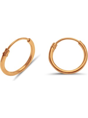 Normadia Şık Rose Kaplama Bayan Gümüş Küpe 12 Mm, Zarif ve Modern Takı Tasarımı