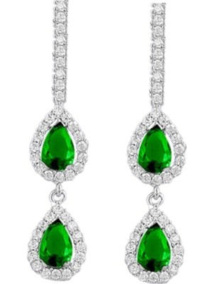 Normadia Zümrüt Taşlı Gümüş Bayan Küpe, Şık ve Zarif Takı Seçeneği