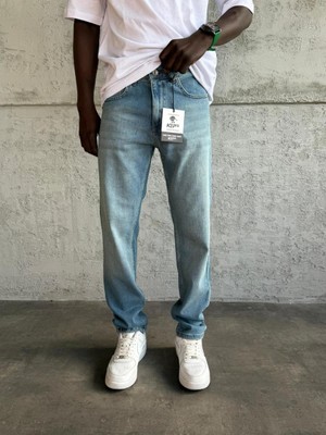 KağanKY Mavi Yıkamalı Likralı Regular Fit Jean