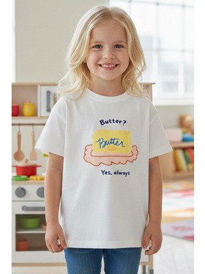 Monila Unisex Çocuk Pamuklu Bisiklet Yaka Baskılı T-Shirt