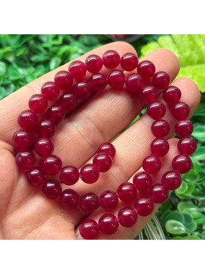 Taş Uzmanı Küre Yakut Renkli Kuvars Taşı 8 mm