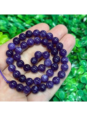 Taş Uzmanı Küre Lepidolit Renkli Kuvars Taşı 8 mm