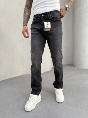 KağanKY Füme Taşlamalı Likralı Regular Fit Jean