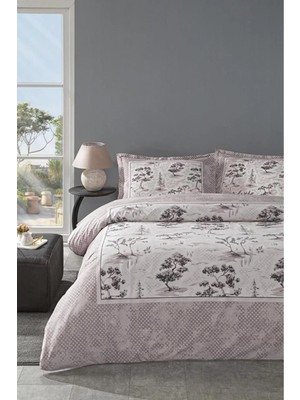 Özdilek Ranforce Çift Kişilik Nevresim Takımı-Toile De Jouy Pudra