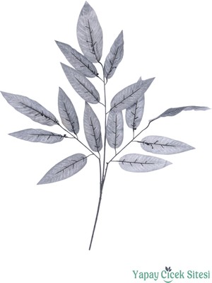 Yapay Çiçek Sitesi Yapay Ceviz Ağacı Dalı 15 Yapraklı 70 cm 12 Adet Mat Gri