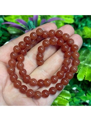 Taş Uzmanı Küre Karnelyan Akik Renkli Kuvars Taşı 8 mm