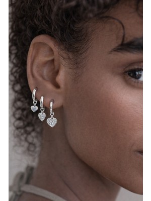 Sacce Scarves & Accessories Kalpli Küpe Seti 3'lü Gümüş Rengi