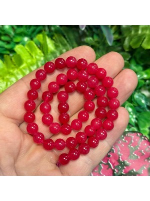 Taş Uzmanı Küre Yakut Renkli Kuvars Taşı 8 mm