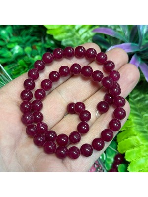 Taş Uzmanı Küre Yakut Renkli Kuvars Taşı 8 mm