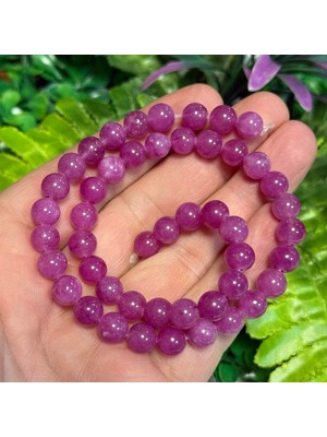 Taş Uzmanı Küre Yakut Renkli Kuvars Taşı 8 mm