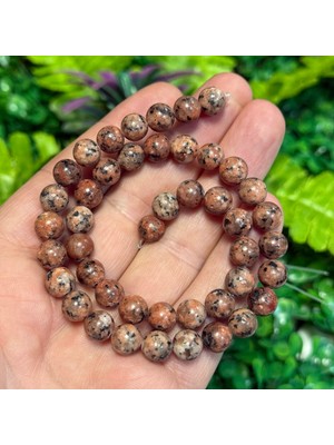 Taş Uzmanı Küre Rodonit Renkli Kuvars Taşı 8 mm