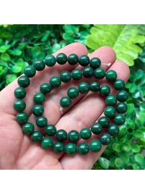 Taş Uzmanı Küre Yeşim Renkli Kuvars Taşı 8 mm