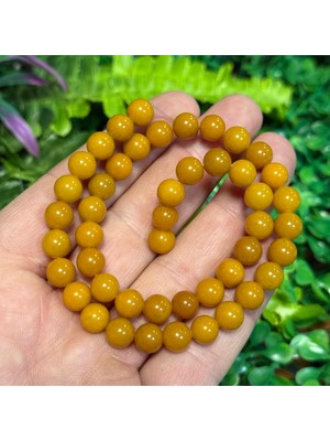 Taş Uzmanı Küre Karnelyan Akik Renkli Kuvars Taşı 8 mm