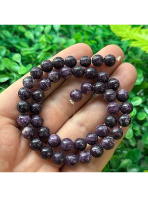 Taş Uzmanı Küre Lepidolit Renkli Kuvars Taşı 8 mm