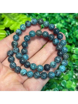 Taş Uzmanı Küre Turkuaz Renkli Kuvars Taşı 8 mm