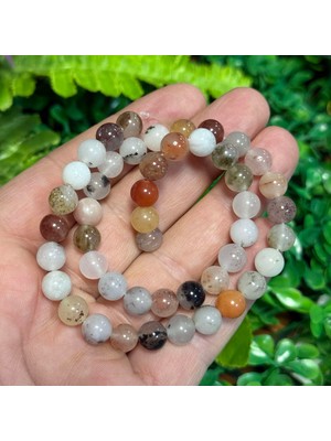 Taş Uzmanı Küre Botswana Akik Renkli Kuvars Taşı 8 mm