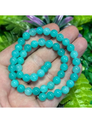 Taş Uzmanı Küre Larimar Renkli Kuvars Taşı 8 mm