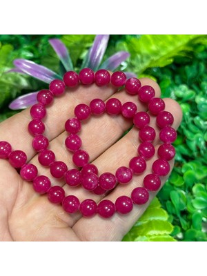 Taş Uzmanı Küre Rodokrozit Renkli Kuvars Taşı 8 mm