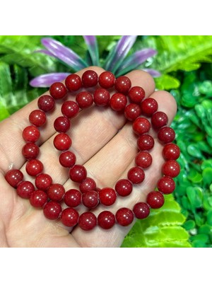 Taş Uzmanı Küre Mercan Renkli Kuvars Taşı 8 mm