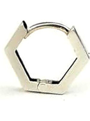 Normadia Beşgen 925 Ayar Gümüş Erkek Tek Halka Küpe 1.2cm