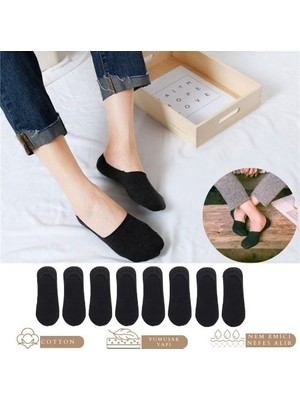 Kral Socks Kadın - Erkek Düz Desen (8 Çift) Pamuklu Terletmez Babet Çorap