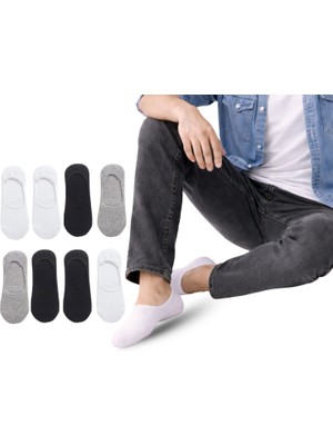 Kral Socks Kadın - Erkek Düz Desen (8 Çift) Pamuklu Terletmez Babet Çorap