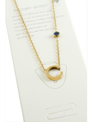 SHC4200 Sarı Renkli Harfli Çelik Kolye