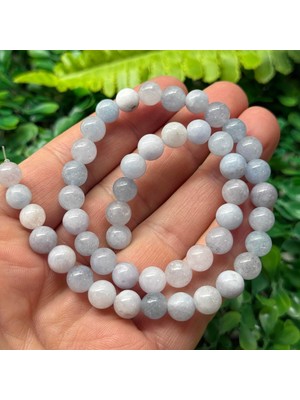 Taş Uzmanı Küre Akuamarin Renkli Kuvars Taşı 8 mm