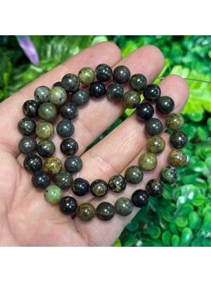 Taş Uzmanı Küre Serpantin Renkli Kuvars Taşı 8 mm