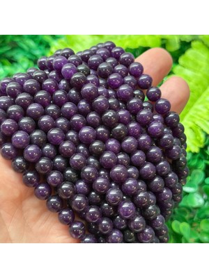 Taş Uzmanı Küre Mat Ametist Renkli Kuvars Taşı 8 mm