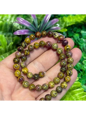 Taş Uzmanı Küre Unakit Renkli Kuvars Taşı 8 mm