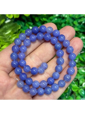 Taş Uzmanı Küre Tanzanit Renkli Kuvars Taşı 8 mm