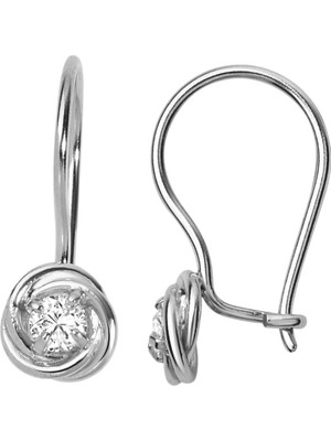 Normadia 925 Ayar Gümüş Çiçekli Zirkon Taşlı Çocuk Küpe