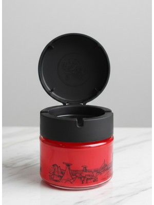 Adalinhome Kapaklı Cam Kavanoz Küllük – Koku Önleyici Şık Tasarım