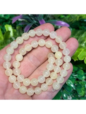 Taş Uzmanı Küre Limon Renkli Kuvars Taşı 8 mm