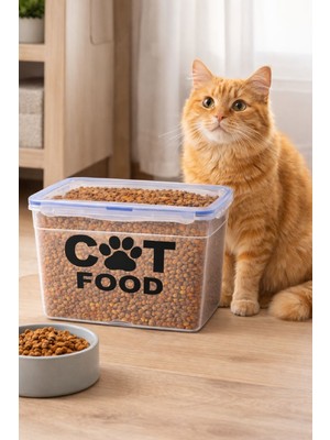 Deembro Sızdırmaz Contalı Silikonlu Kedi Maması Saklama Kabı Kutusu Hava Almaz 9 Lt vakumlu saklama kabı