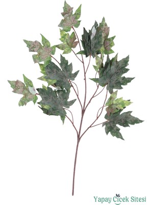 Yapay Çiçek Sitesi Yapay Akça Ağacı Dalı 15 Yapraklı 70 cm 12 Adet Kahve-Yeşil