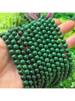 Taş Uzmanı Küre Yeşil Renkli Kuvars Taşı 8 mm